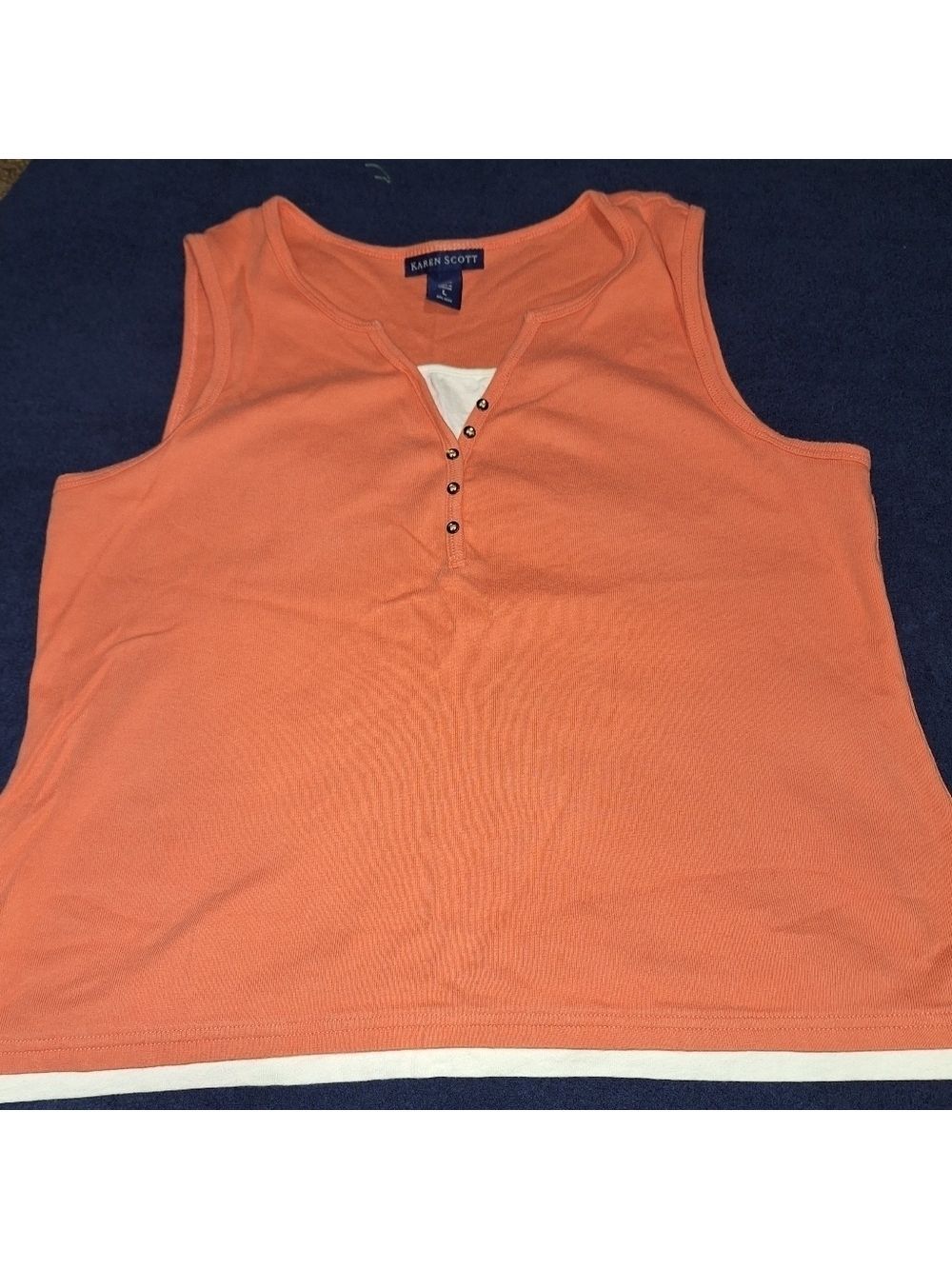 Karen Scott Tank Top Large Coral